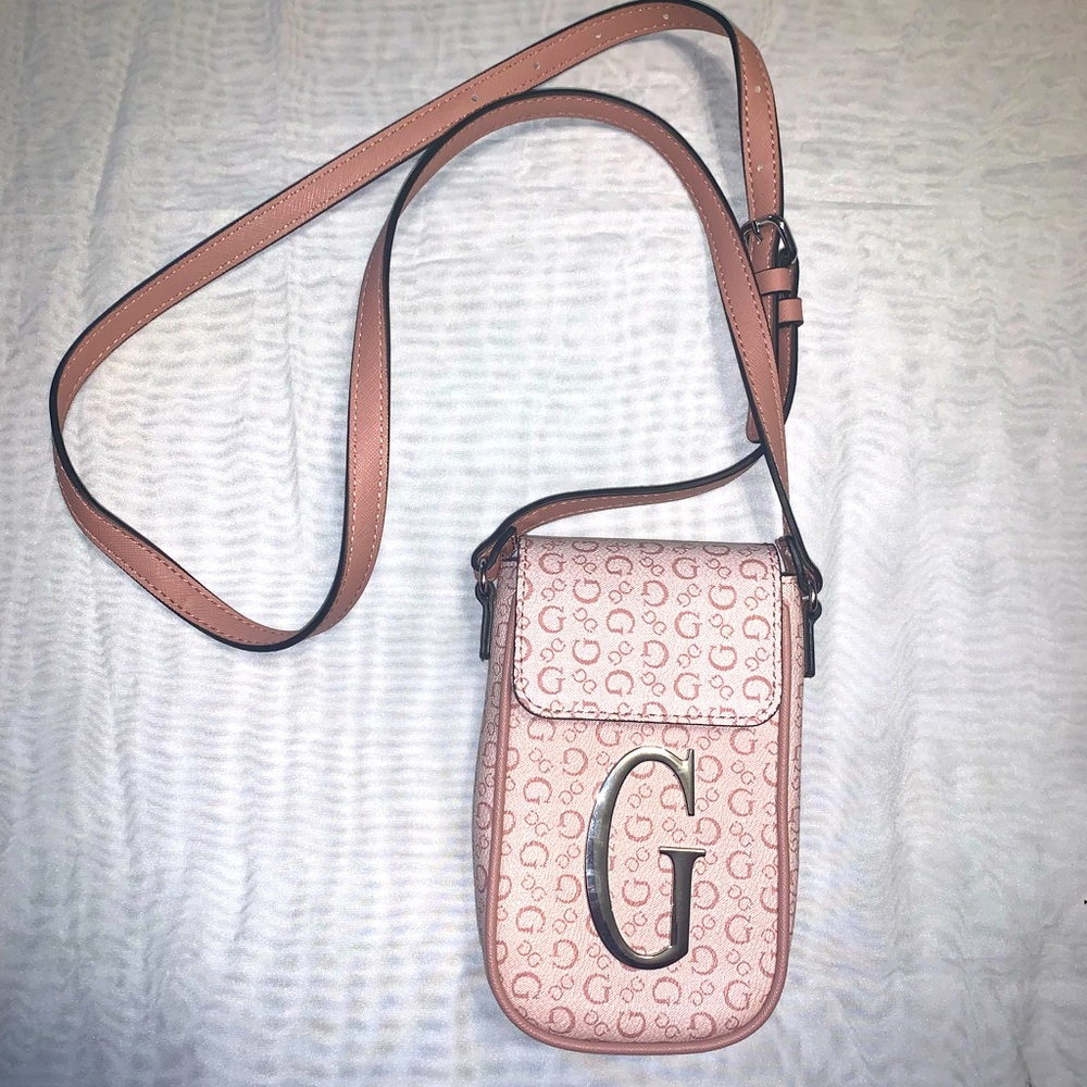 GUESS G” Logo Coated Canvas Maloney Mini Crossbody Phone Bag